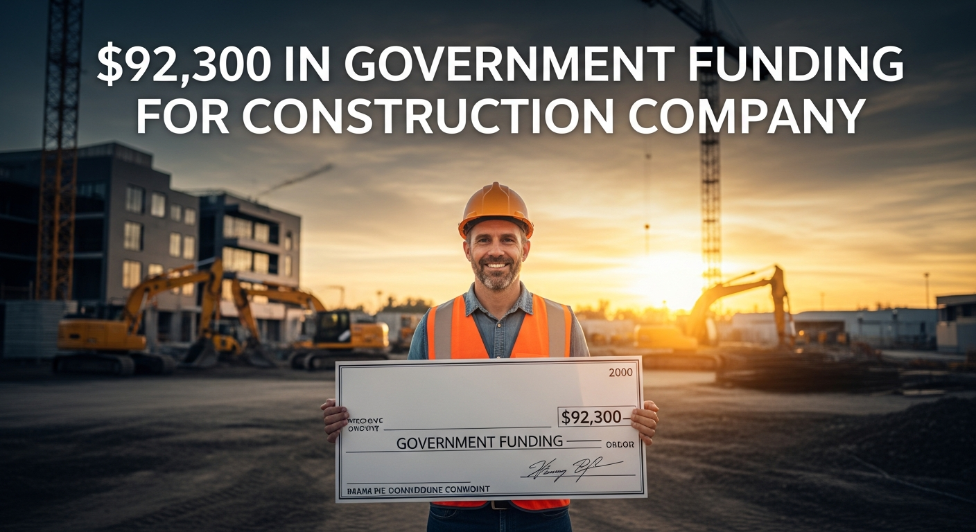 $92,300 in Government Funding for Construction Company