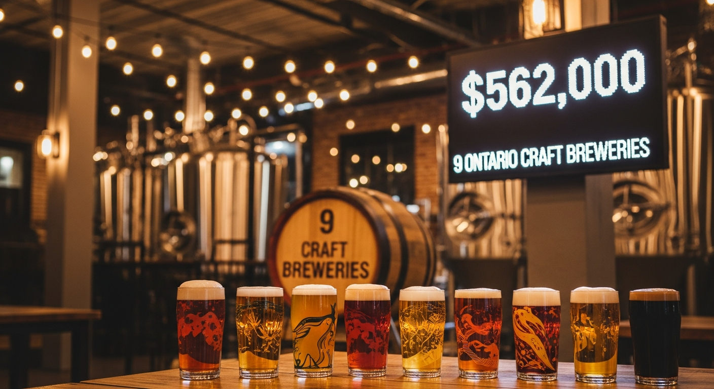 $562,000 in Government Funding to 9 Ontario Craft Breweries